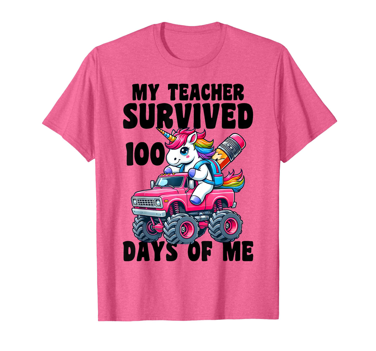 Cute 100 Days Of School 100th Day of School Unicorn Girls T-Shirt