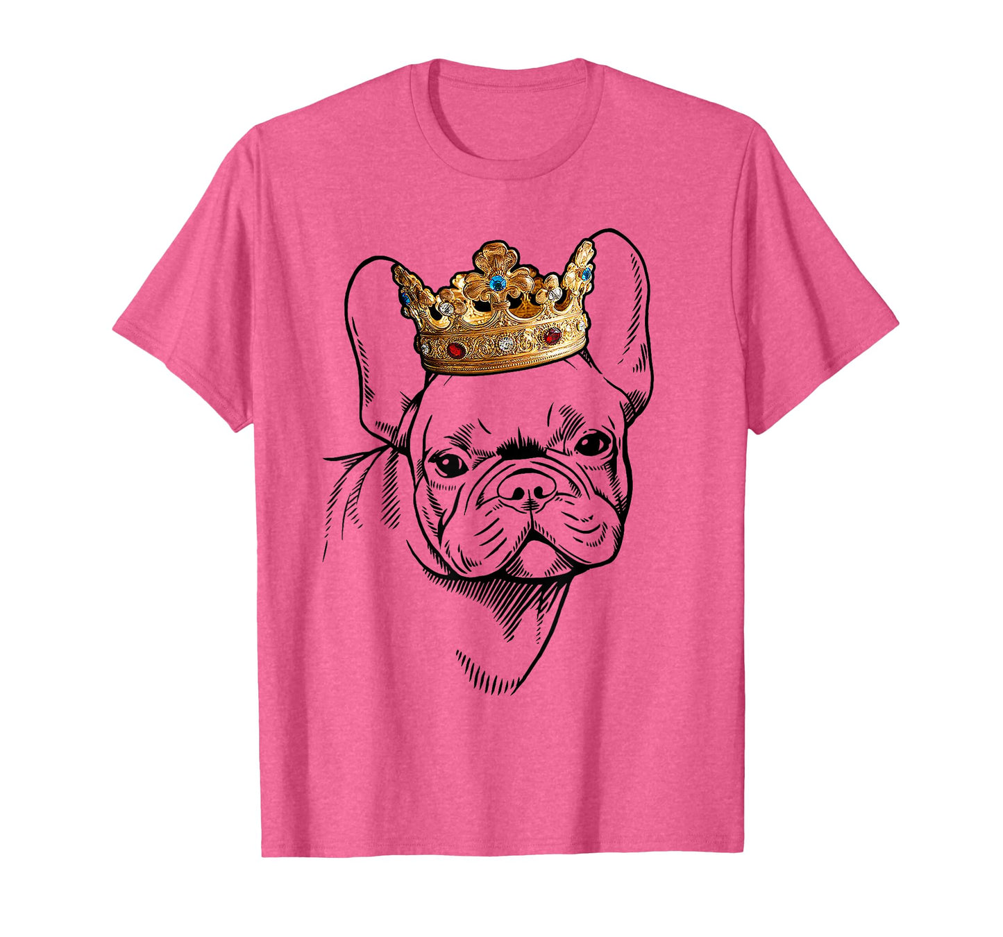French Bulldog Wearing Crown T-Shirt for Men Women Kids