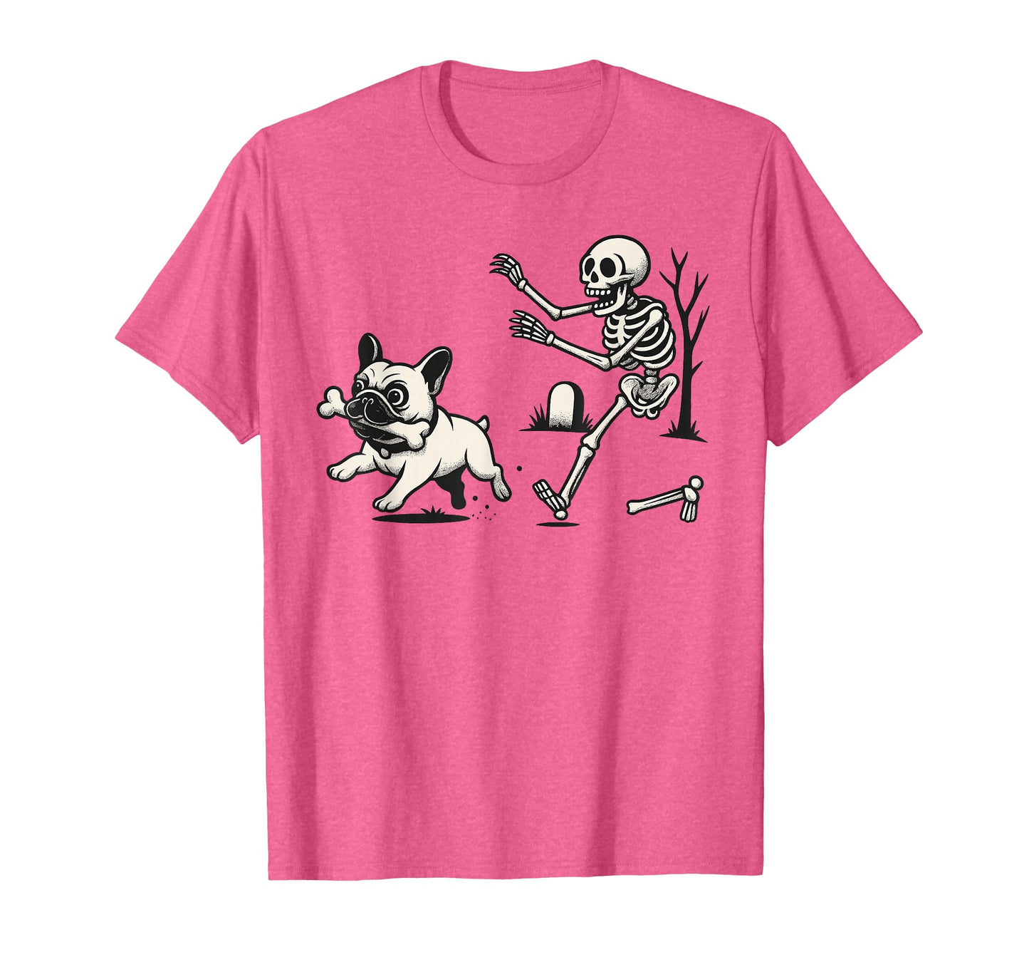 Halloween French Bulldog Skeleton Spooky Humor Funny Dog T-Shirt