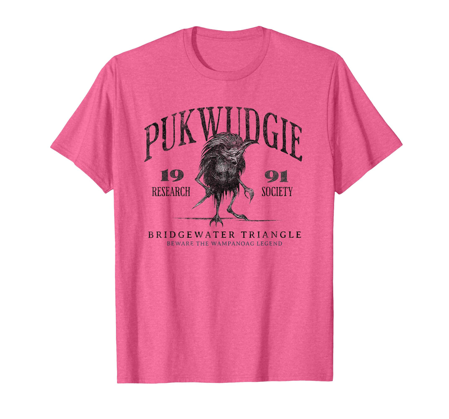 Awesome Cryptid Tees Pukwudgie Research Society Est 1991 Bridgewater Triangle Unisex-Adults Grey T-Shirt