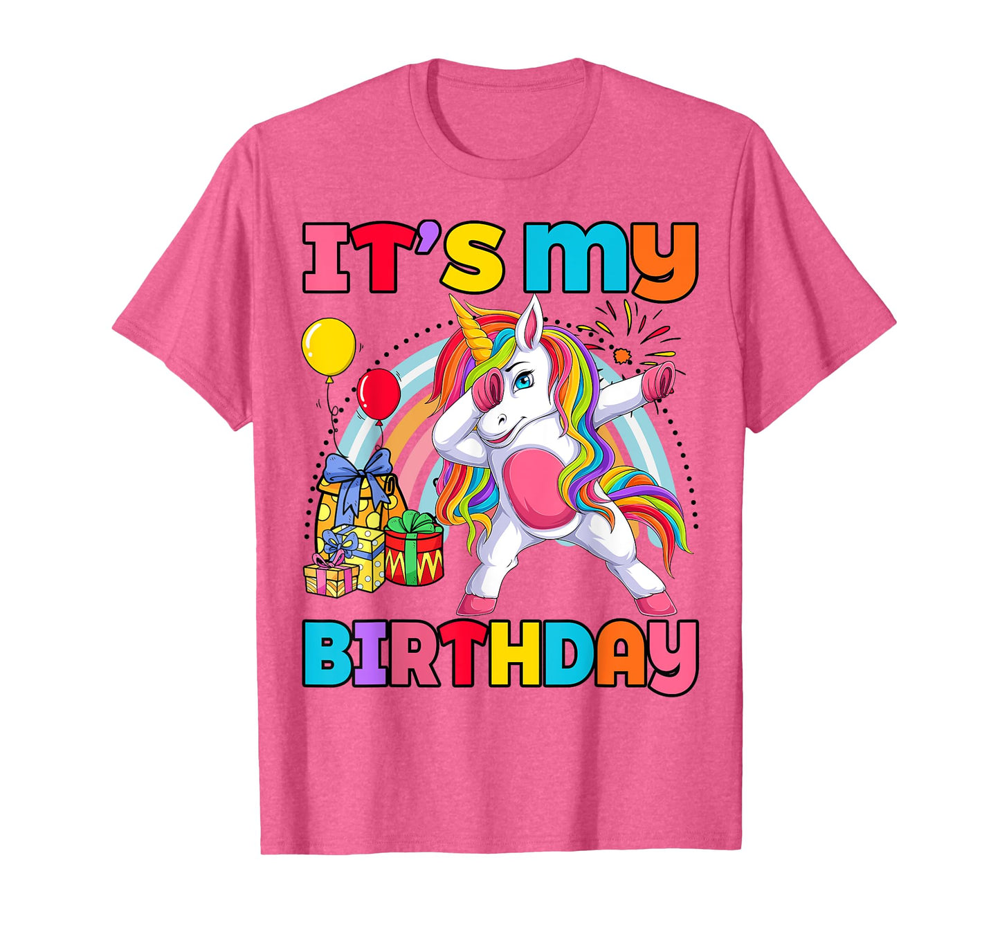Kids It's My Birthday Dabbing Unicorn Rainbow Girl Toddler T-Shirt
