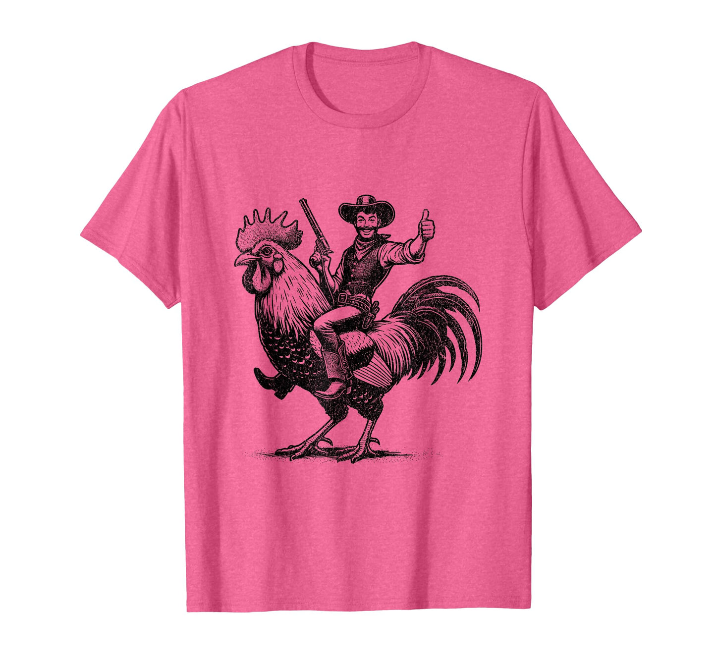Funny Vintage Cowboy Riding Chicken T-Shirt