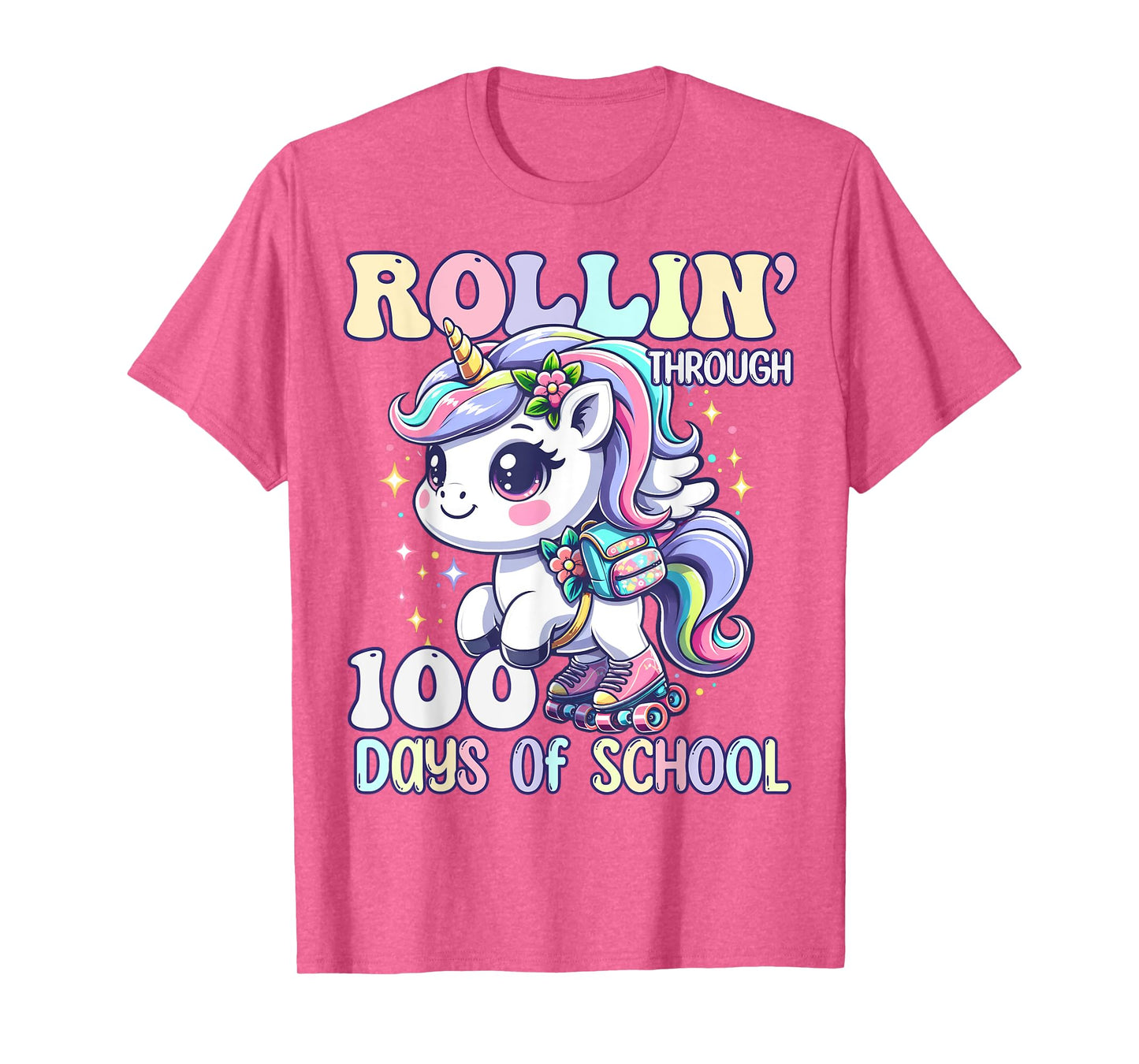 100 Days of School Girls Teacher 100th Day Unicorn Outfit T-Shirt