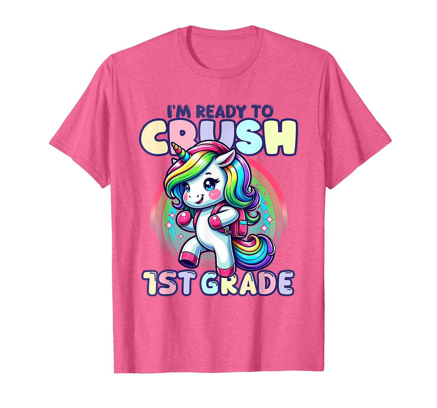 Crush 1st Grade Girls Back to School Unicorn First Day Cute T-Shirt