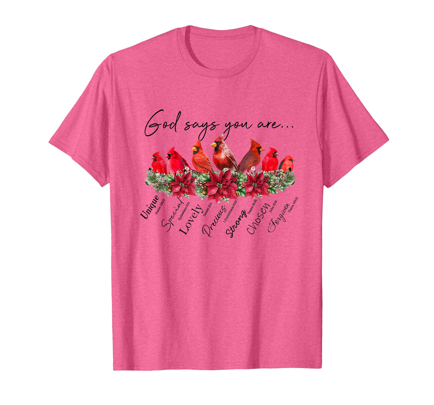 God Says You Are Women Christian Religious Cardinal Bird T-Shirt