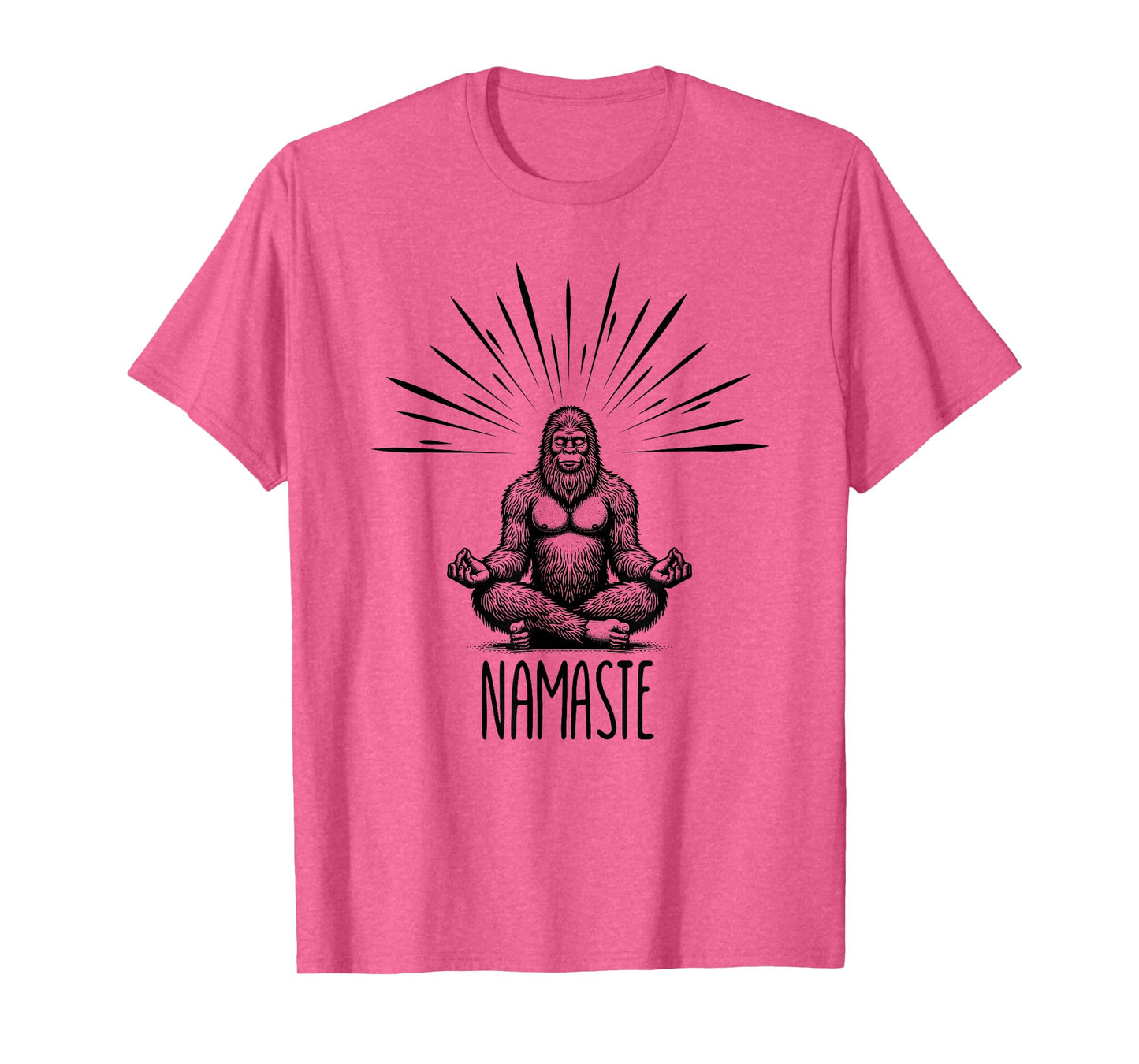 Namaste Bigfoot Yoga Meditation Funny Bigfoot Yoga Pose T-Shirt