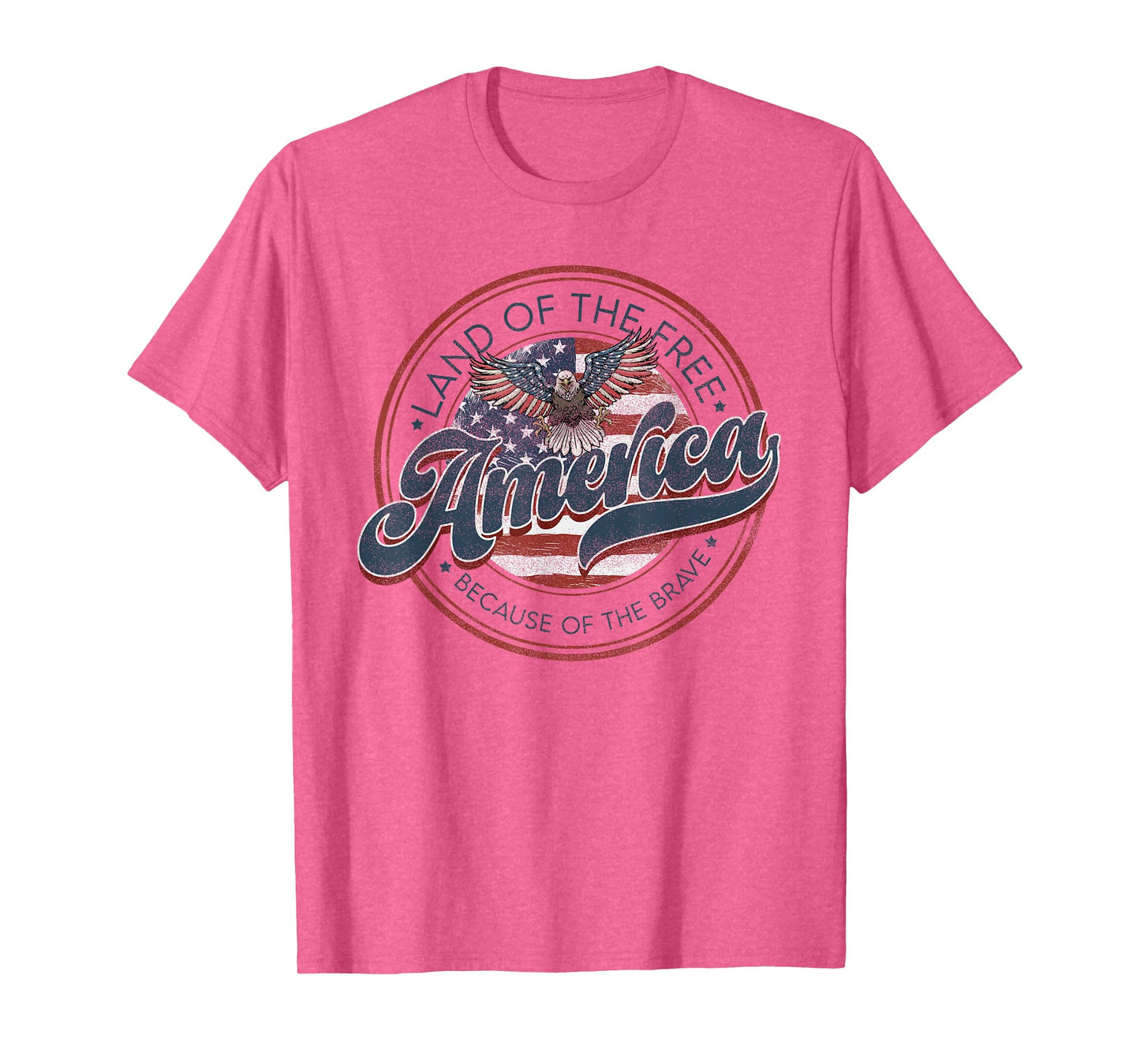 Vintage America Eagle Land of the Free Because of the Brave T-Shirt