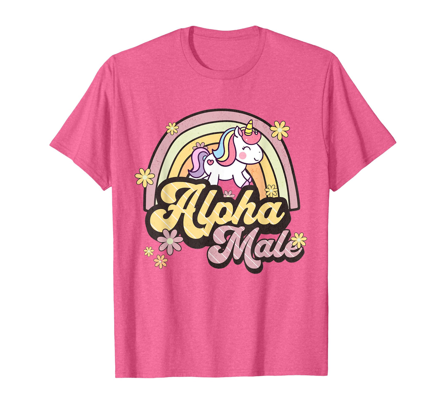 Alpha Male Unicorn Rainbow Sarcastic Ironic Weird Y2K Humor T-Shirt