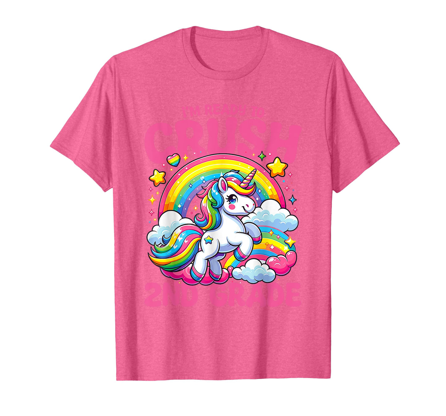 Crush 2nd Grade Unicorn Girls Teacher Back to School T-Shirt