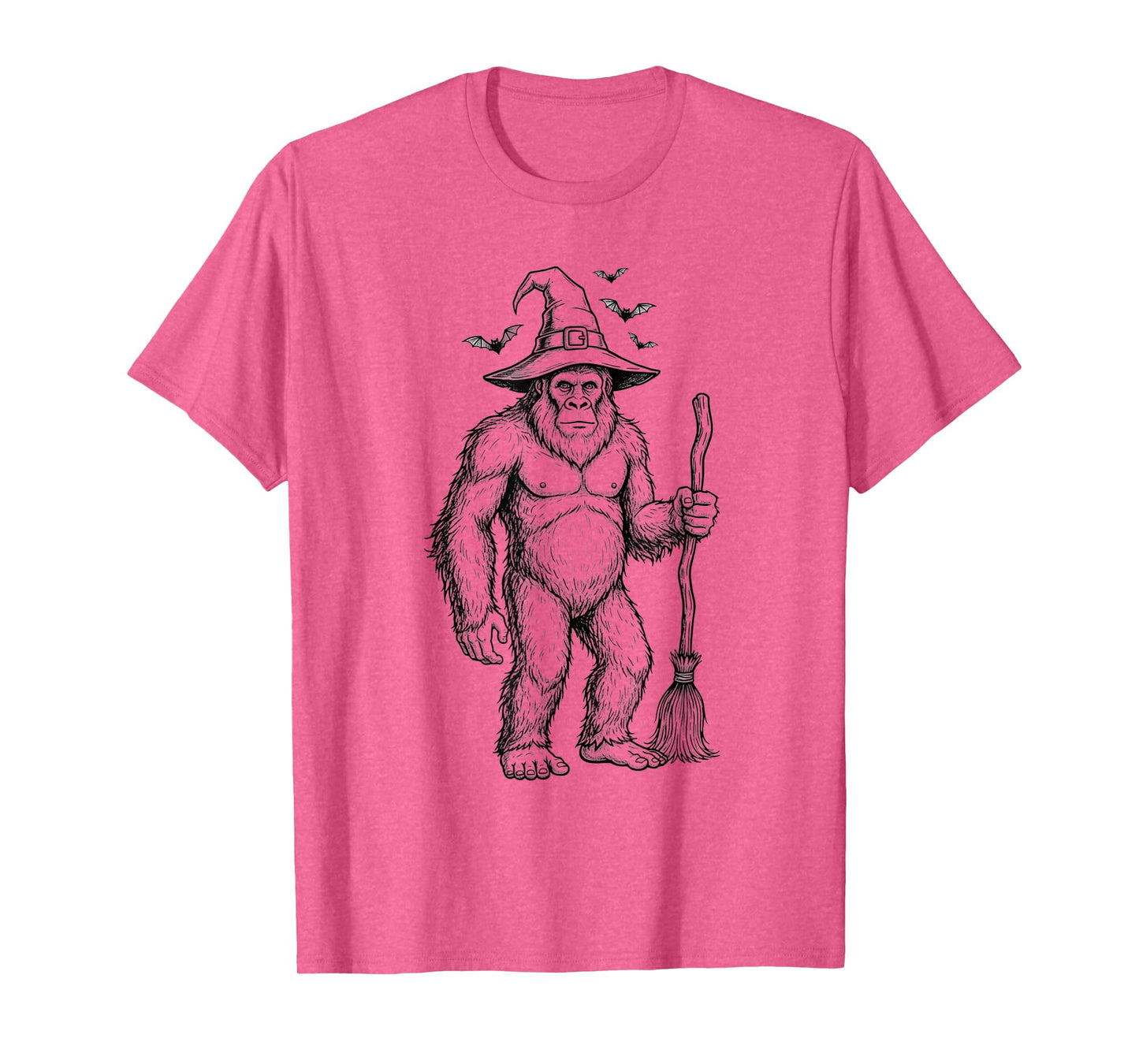 Funny Bigfoot Sasquatch Witch Halloween Men Women Kids T-Shirt