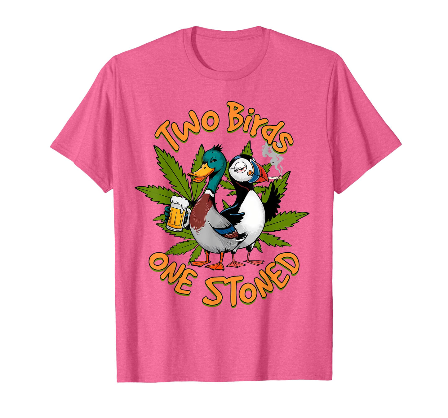 Cannabis Weed Lover Stoner 420 Two Birds That One Stoned T-Shirt