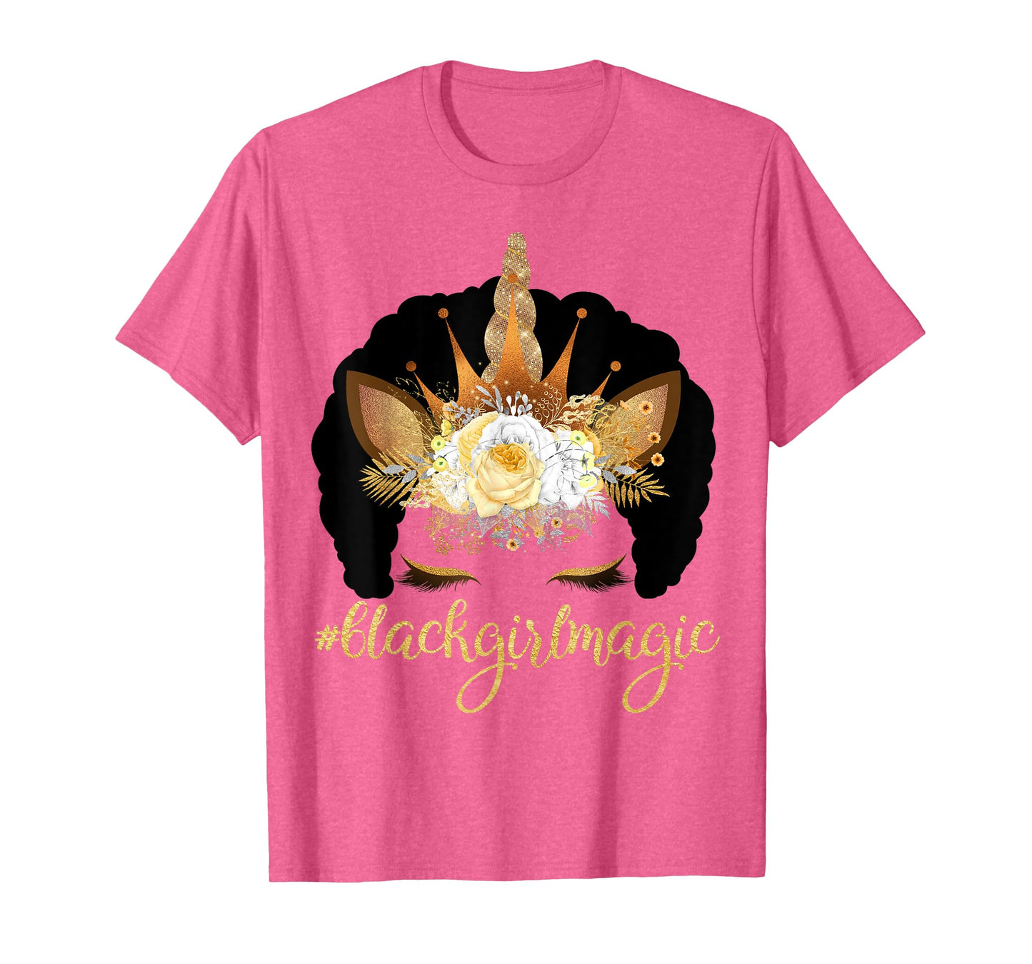 Unicorn Afro Kids Black Girl Magic Birthday Gift T-Shirt