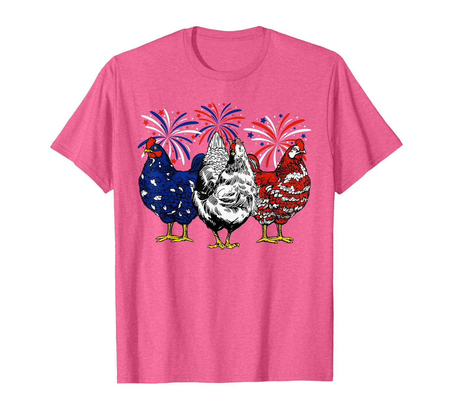 Chicken USA Flag Patriotic Chicken Lover 4th of July T-Shirt for Women Men
