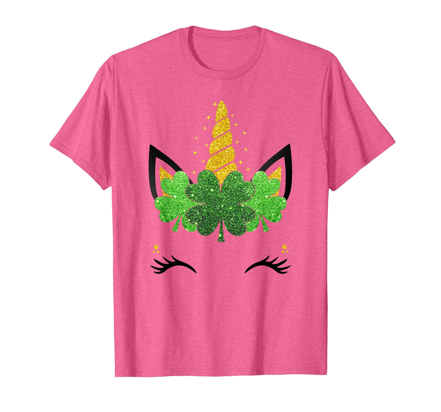 Unicorn Face St Patrick's Day Girls Kids Women T-Shirt