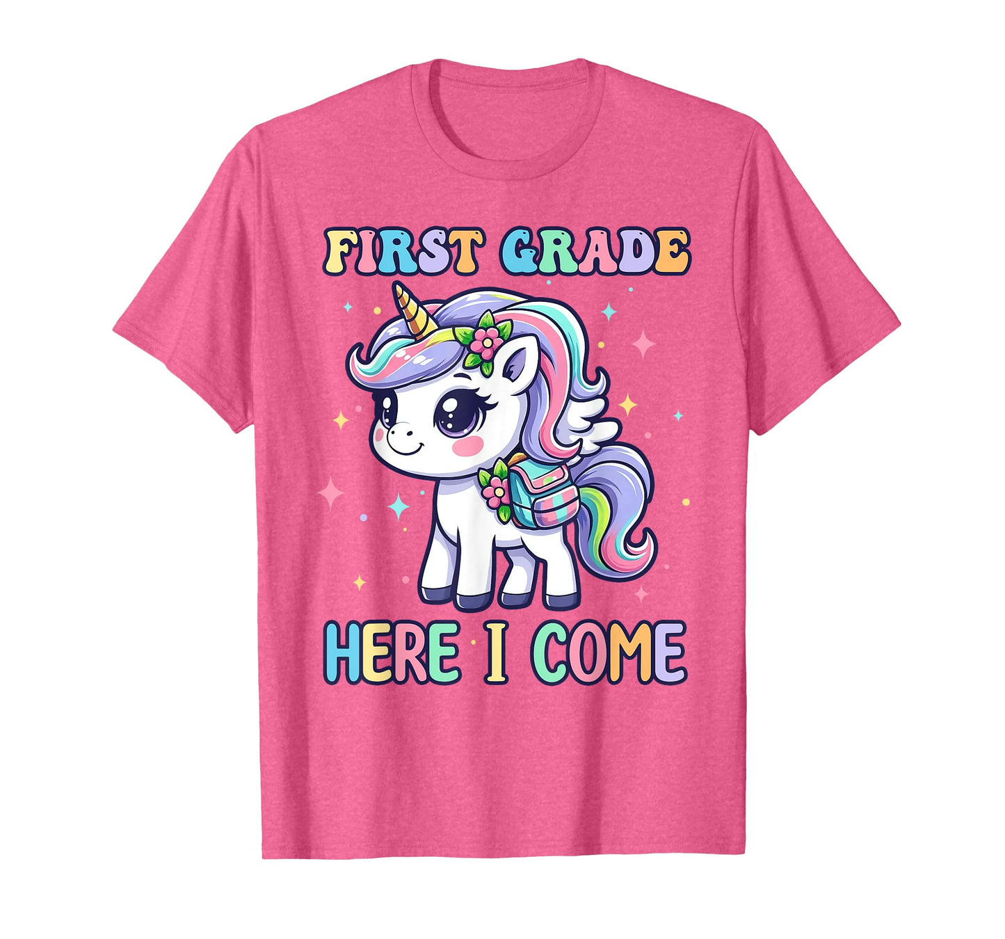 Unicorn First Grade Here I Come Back To School Girls Kids T-Shirt