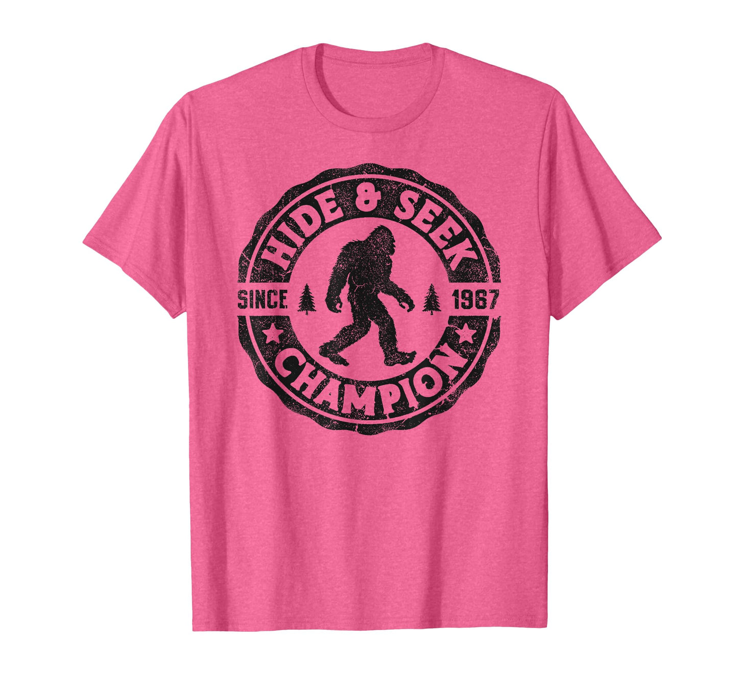 Bigfoot Hide And Seek Champion Funny Sasquatch Retro Vintage T-Shirt