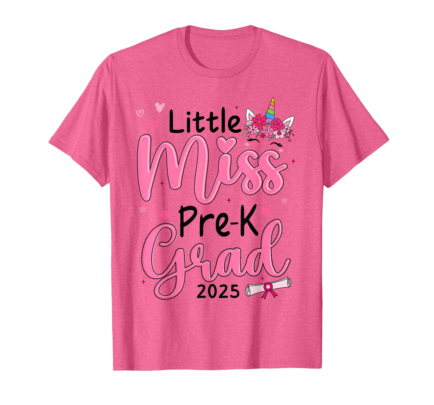 Little Miss Pre-K Graduation Shirts Kids Girls Preschool T-Shirt
