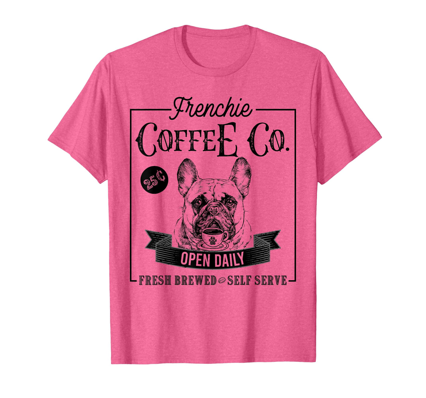 Retro French Bulldog Coffee Funny Dog Mom Coffee Lover Men Women Girls Kids T-Shirt