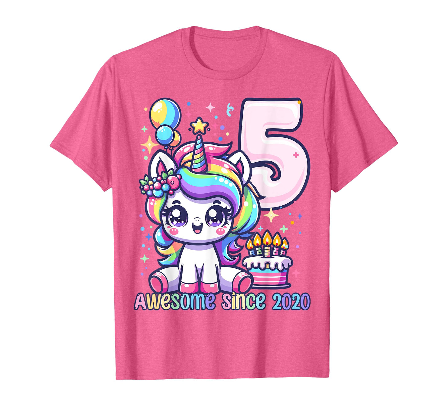 Unicorn 5th Birthday 5 Year Old Unicorn Party Girls Outfit T-Shirt