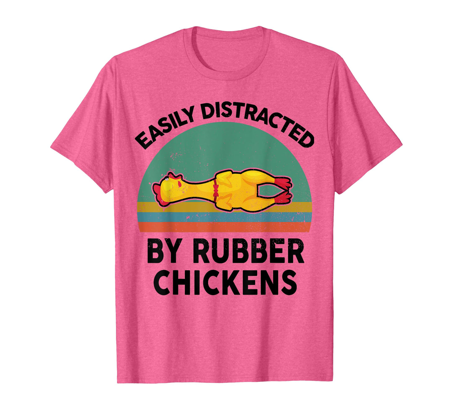Funny Easily Distracted By Rubber Chickens for Nerd Lover T-Shirt