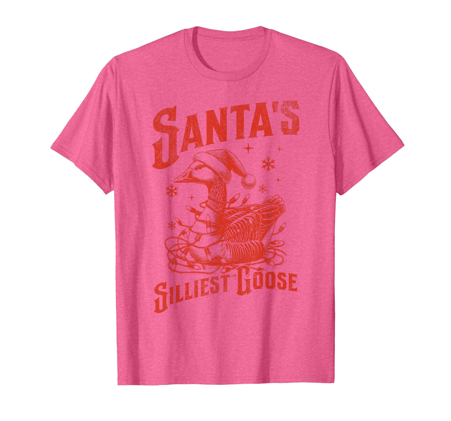 Vintage Santas Silliest Goose Christmas Santa Goose Animal T-Shirt