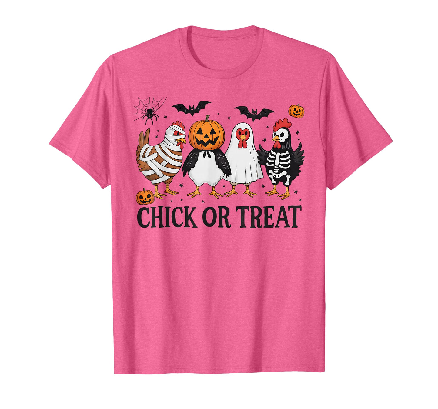 Chick Or Treat Funny Halloween Chicken Lover Witch Pumpkin T-Shirt