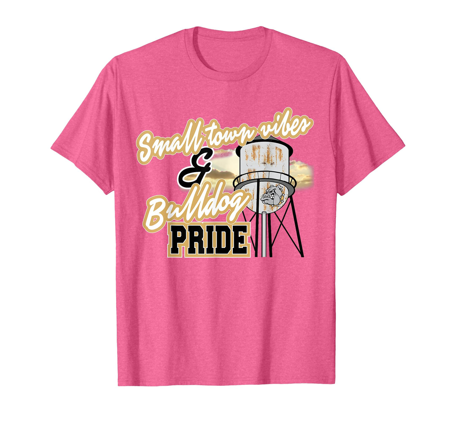 Small Town Vibes Bulldog Pride Gold Bulldogs School Spirit T-Shirt