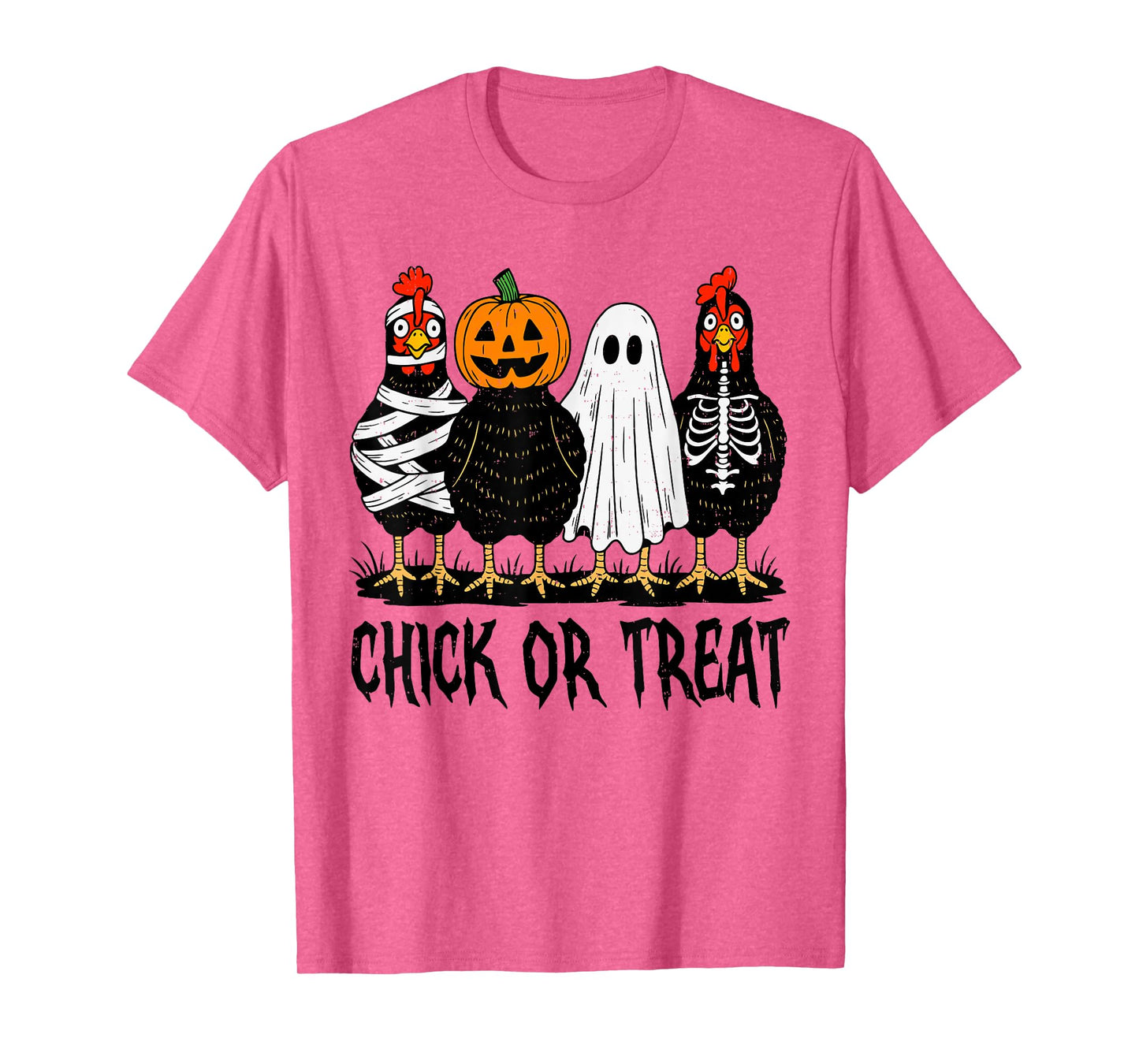 Chick Or Treat Spooky Chicken Halloween Costume Farm Farmer T-Shirt