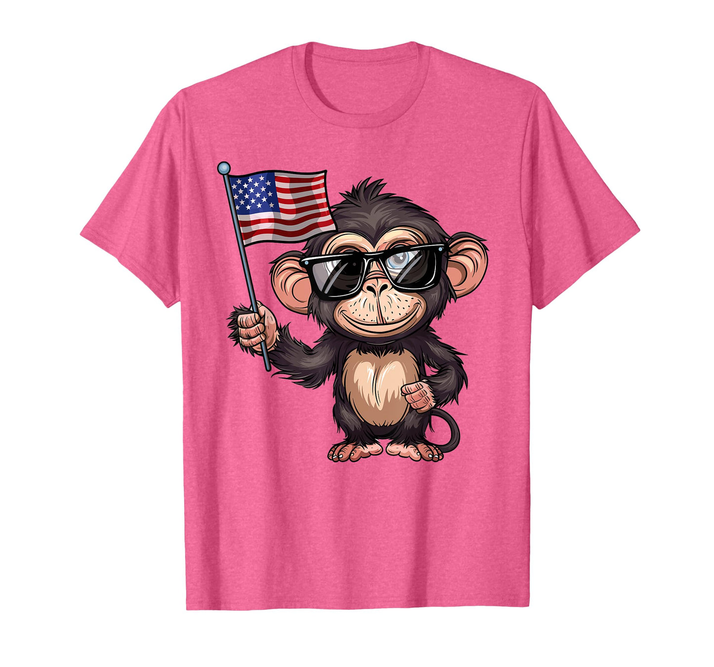 Monkey USA Flag - Funny Monkey Lovers 4th of July T-Shirt