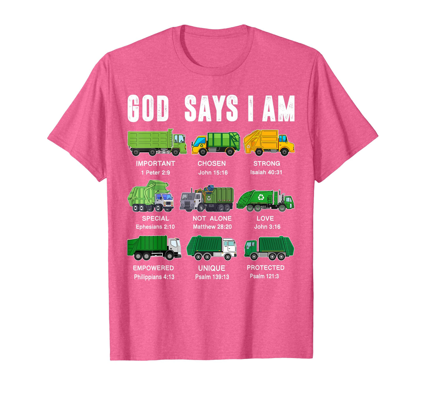 Toddler Boy God Says I Am Garbage Truck Jesus Brother Son T-Shirt