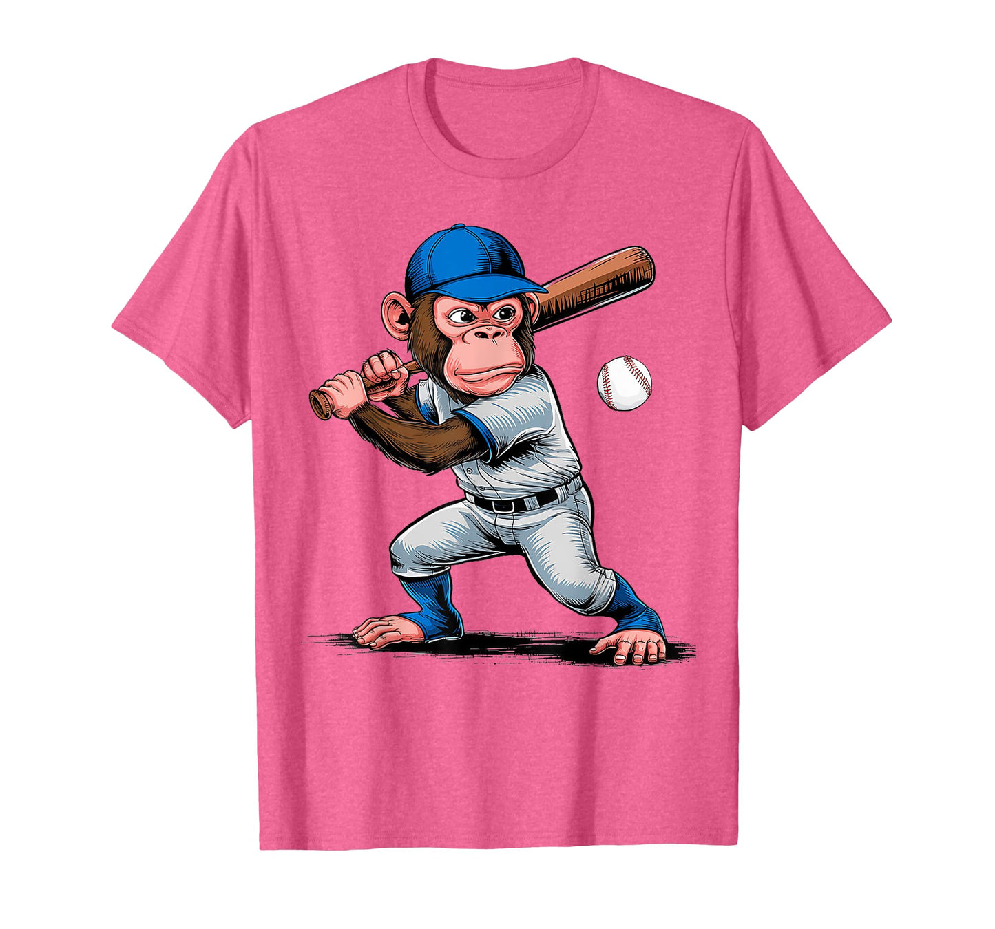Monkey Baseball Player Monkey Lover Men Women Kids T-Shirt