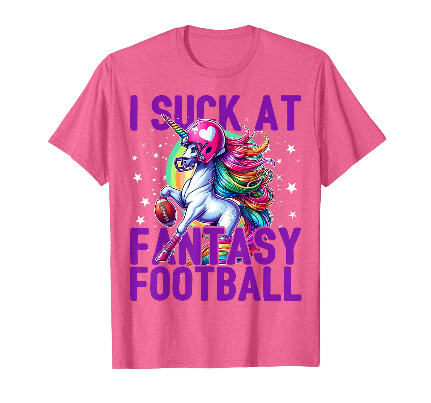 I Suck at Fantasy Football Unicorn Rainbow Loser Men T-Shirt