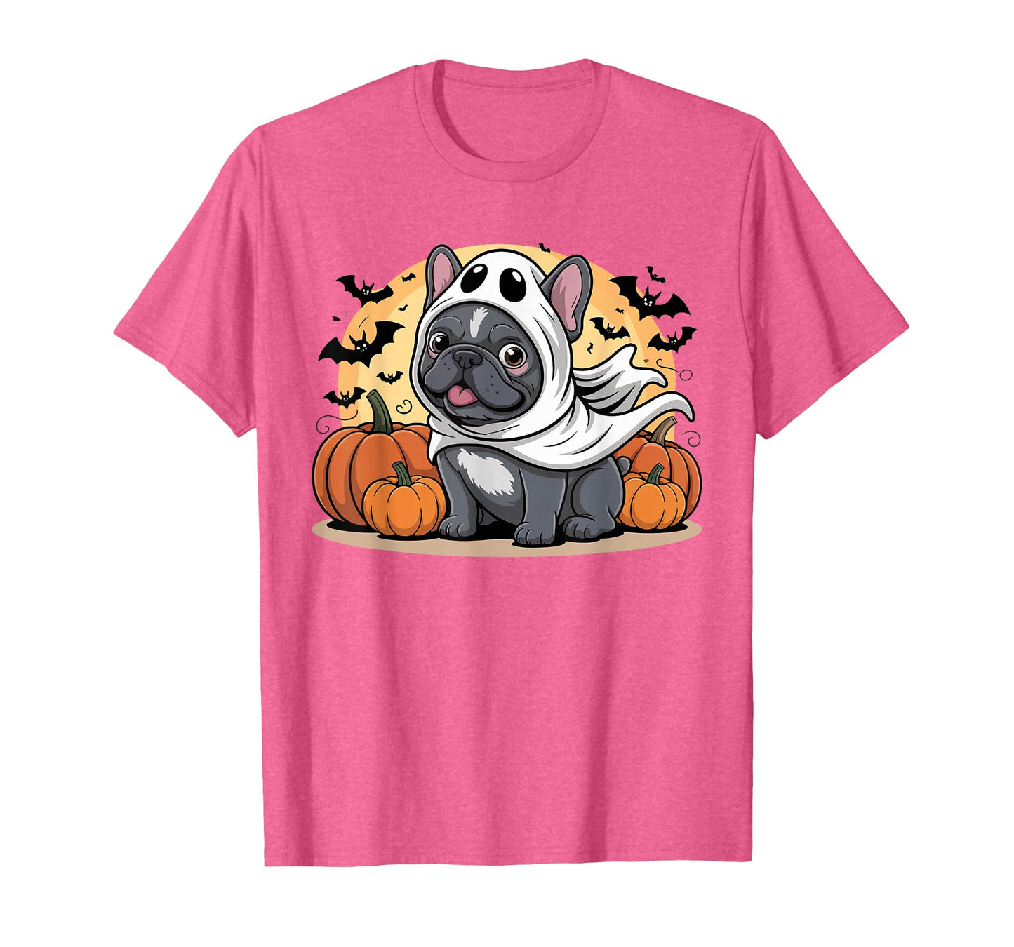 Cute French Bulldog Halloween Costume Frenchie Dog Ghost Kid T-Shirt