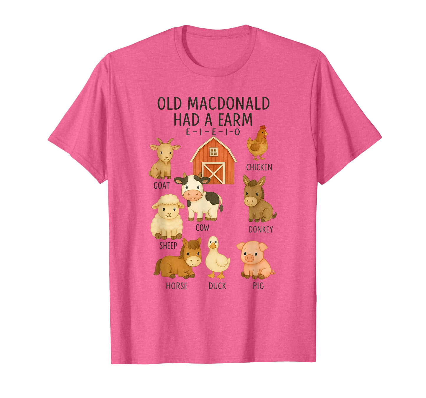 Toddler Kids Old Macdonald Had a Farm E-I-E-I-O Nursery Song T-Shirt