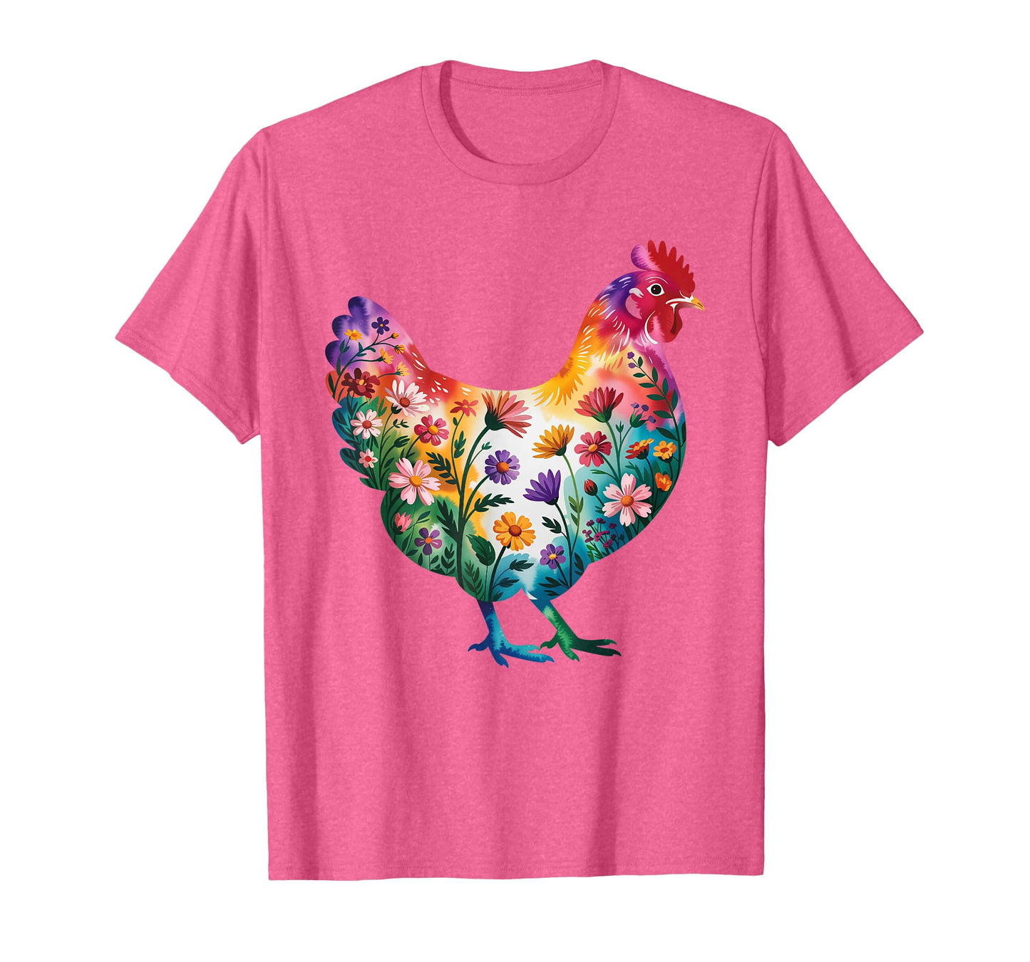 Floral Chicken Art Graphic Farm Chicken Lover Flower Farmer T-Shirt