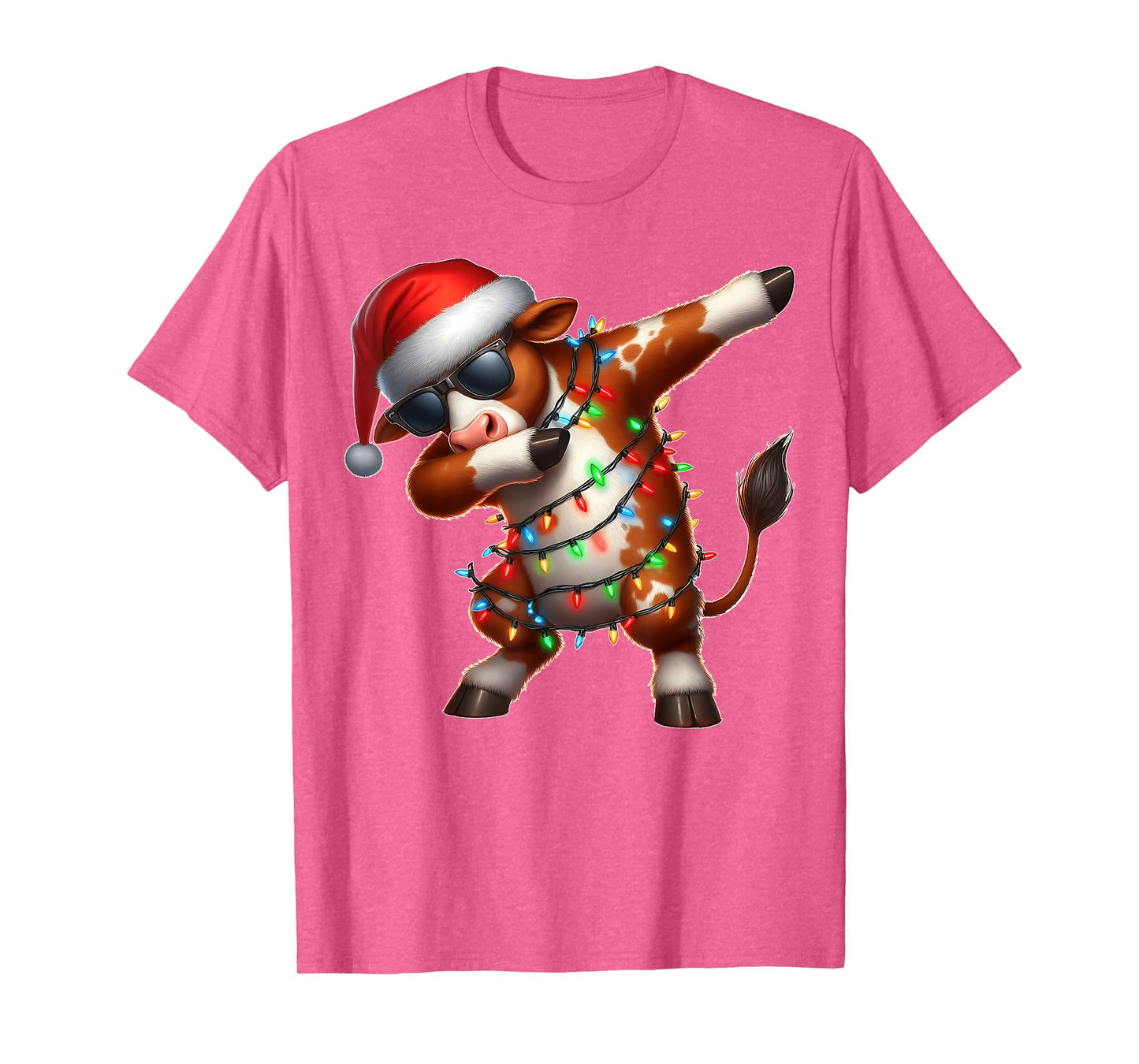 Dabbing Hereford Cattle Farmer Sunglasses Christmas Xmas T-Shirt