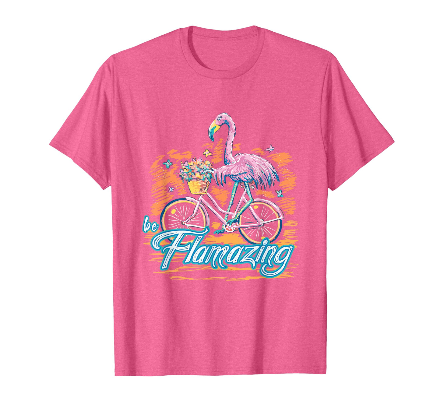 Be Flamazing Funny Flamingo Bicycle Lover Summer Vibes T-Shirt for Men Women