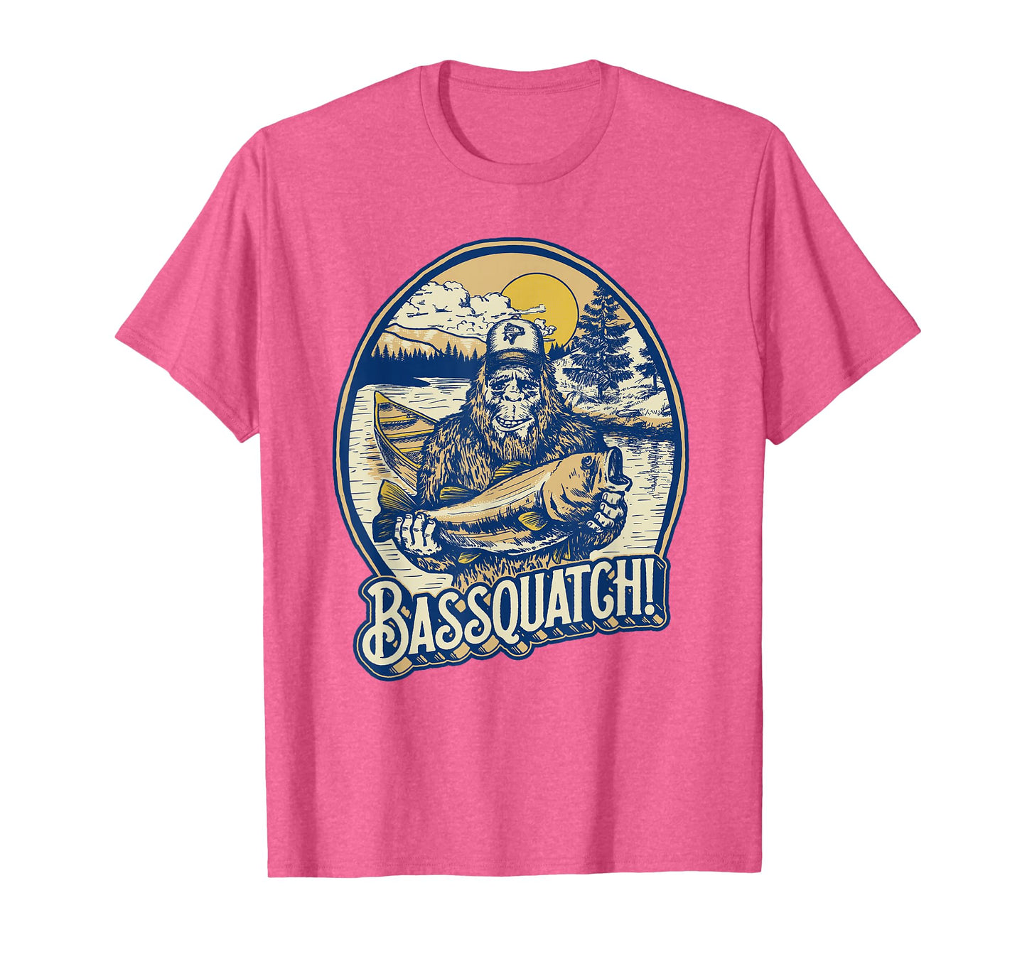 Giant Step Design Co. Bassquatch! Bass Fisherman Sasquatch Funny Bigfoot Fishing T-Shirt