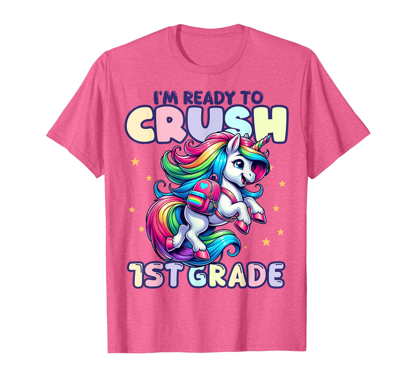 Crush 1st Grade Girls Back to School Unicorn First Day Cute T-Shirt