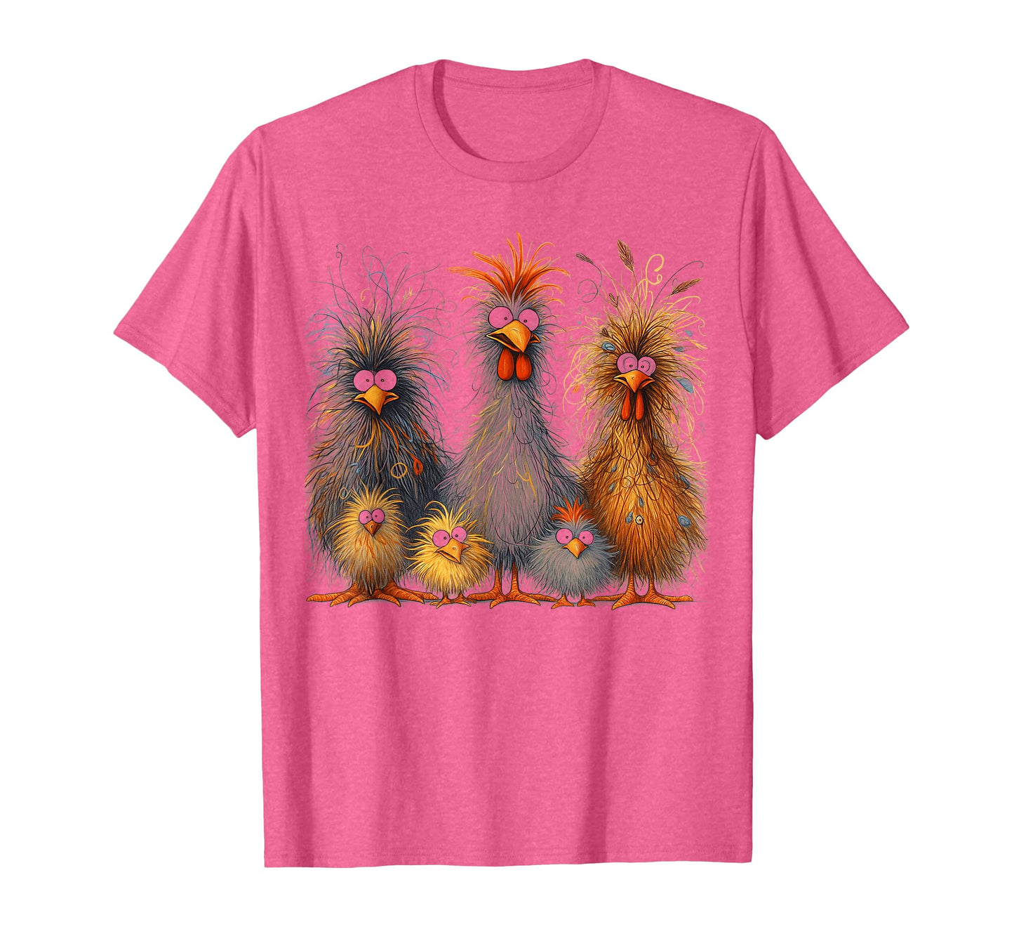 Eagerlys Colorful Funny Chicken Art,for Men Women Kids T-Shirt