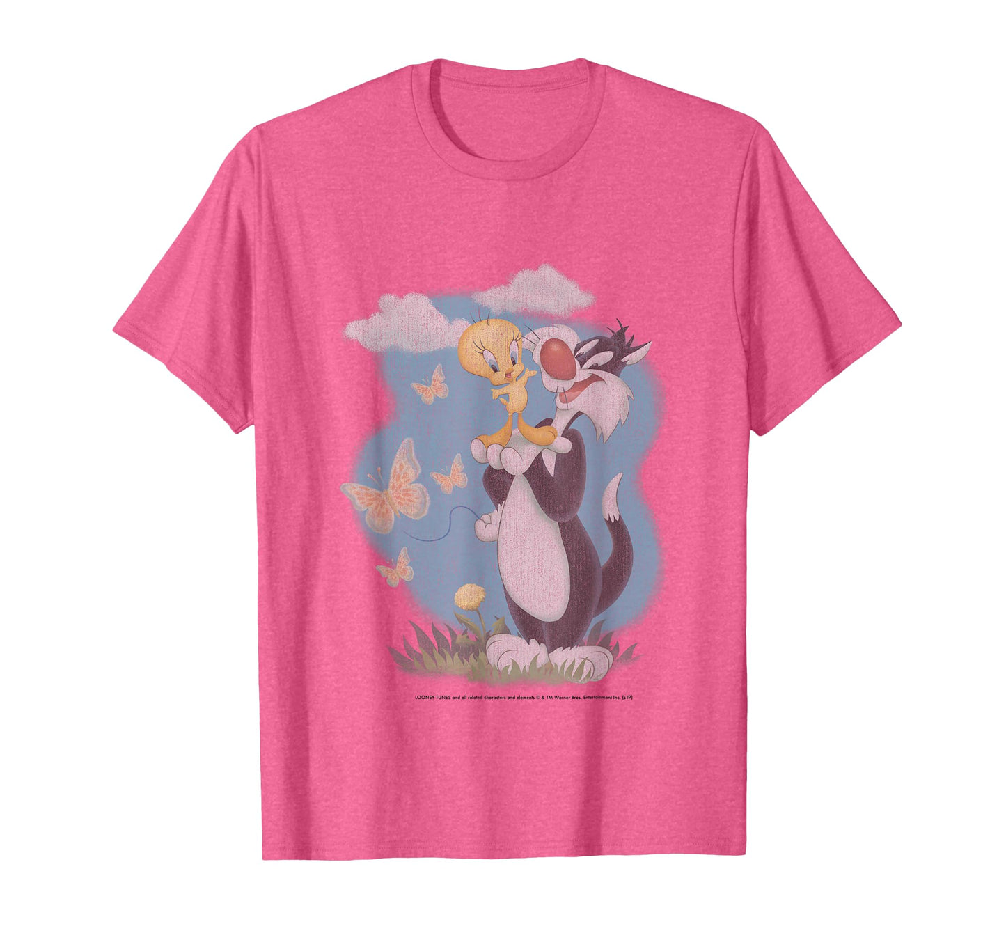 Looney Tunes Sylvester And Tweety Bird Butterfly Portrait T-Shirt