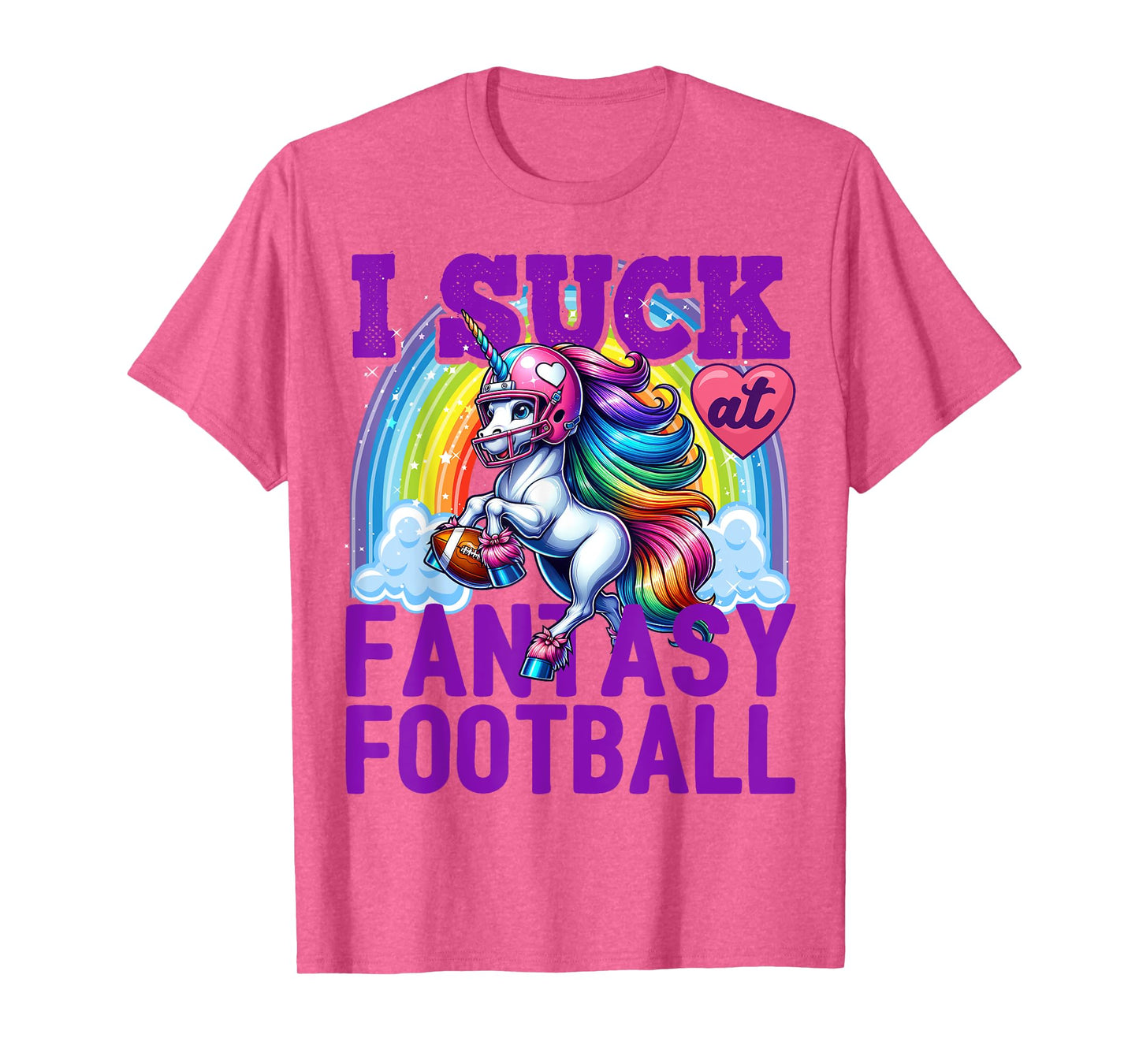 I Suck at Fantasy Football Unicorn Rainbow Loser Men T-Shirt