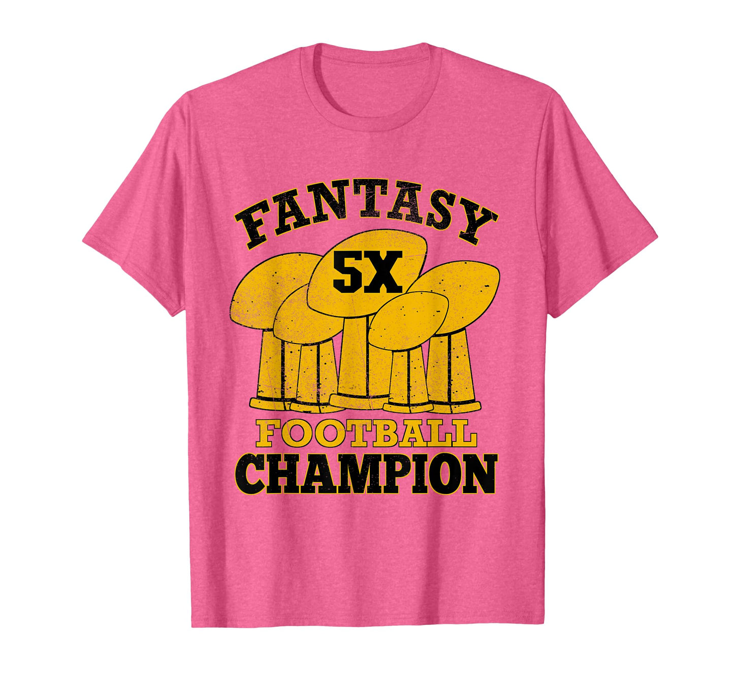 Fantasy Football 5X Champion Five Time Champ Trophy Winner T-Shirt
