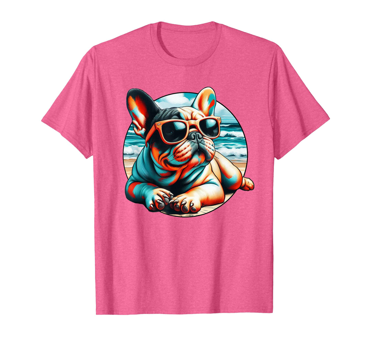 Frenchie Beach Bum - Gift For French Bulldog Owner Graphic Men Women Girls Kids T-Shirt
