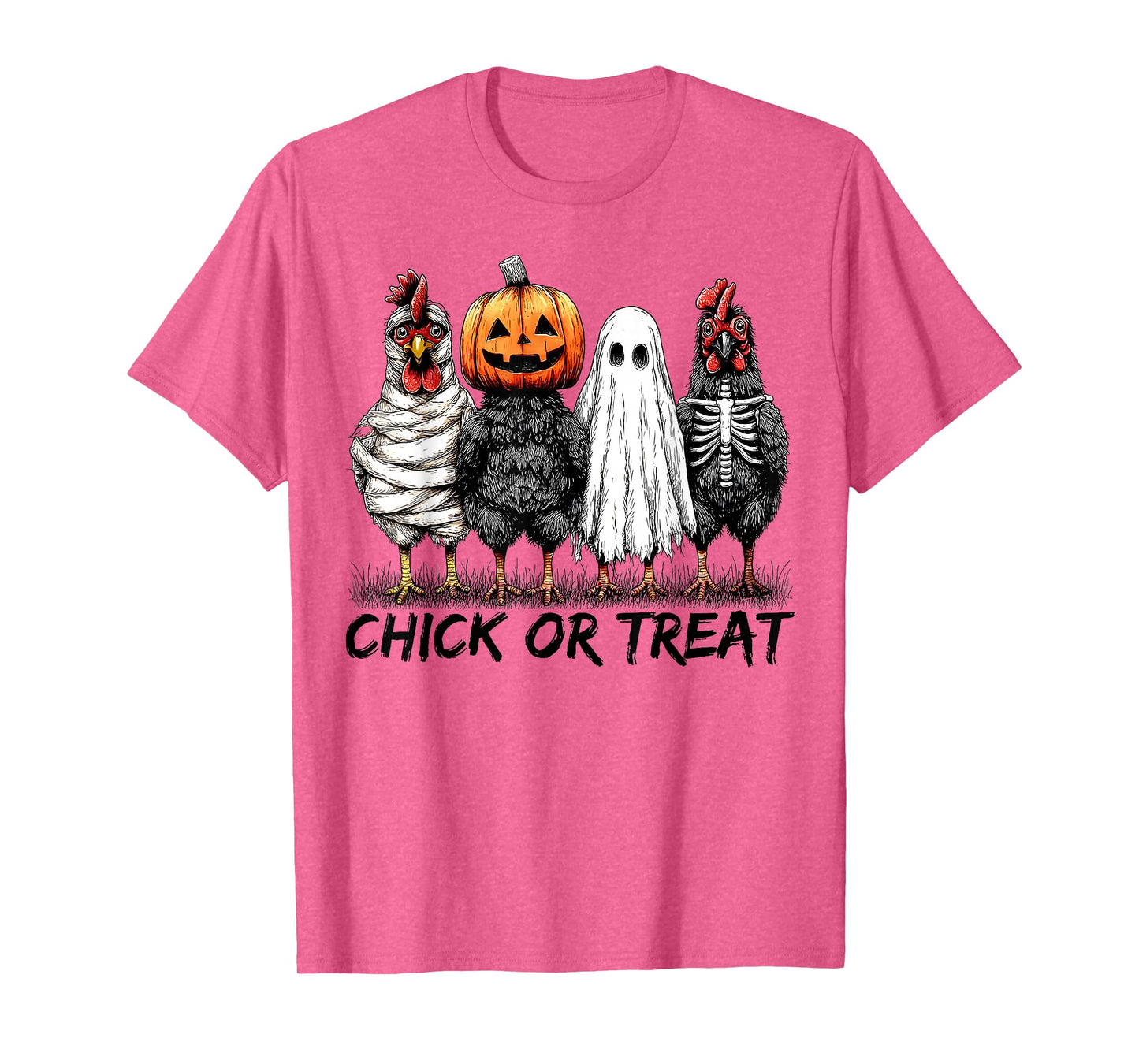 Chick Or Treat Halloween Pumpkin Ghost Spooky Funny Chicken T-Shirt