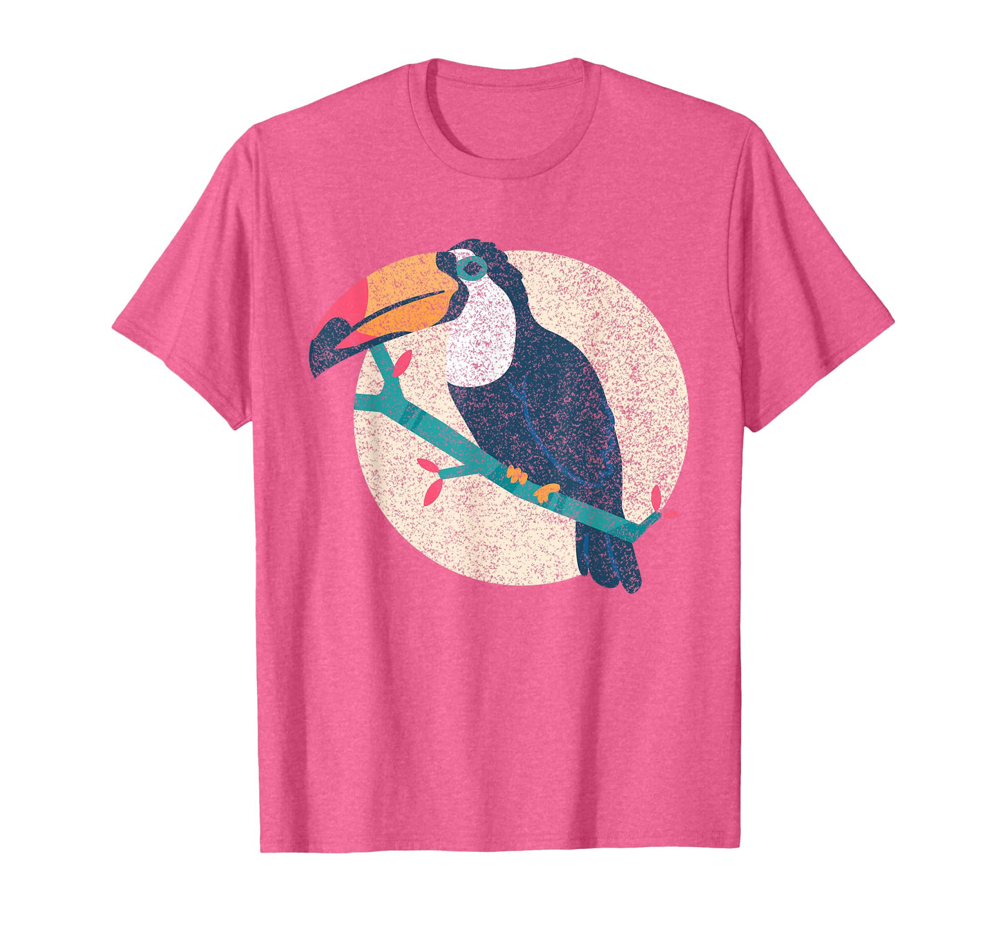 Cool Vintage Distressed Animal T-Shirts Co. - Vintage Distressed Style Toucan T-Shirt - Unisex-Adults - Grey - Small - Short Sleeve - Classic Fit - Cotton 50%, Polyester 50%