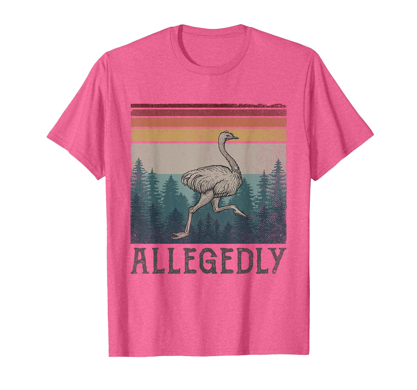 Allegedly Ostrich Tee Vintage Retro Funny Bird Lover T-Shirt