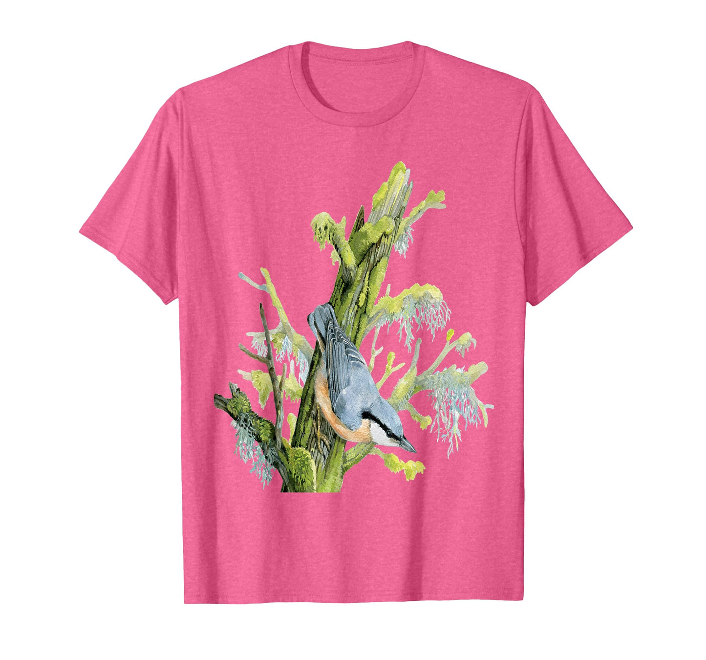 Nuthatch On Tree - Animal Lovers Bird Design T-Shirt