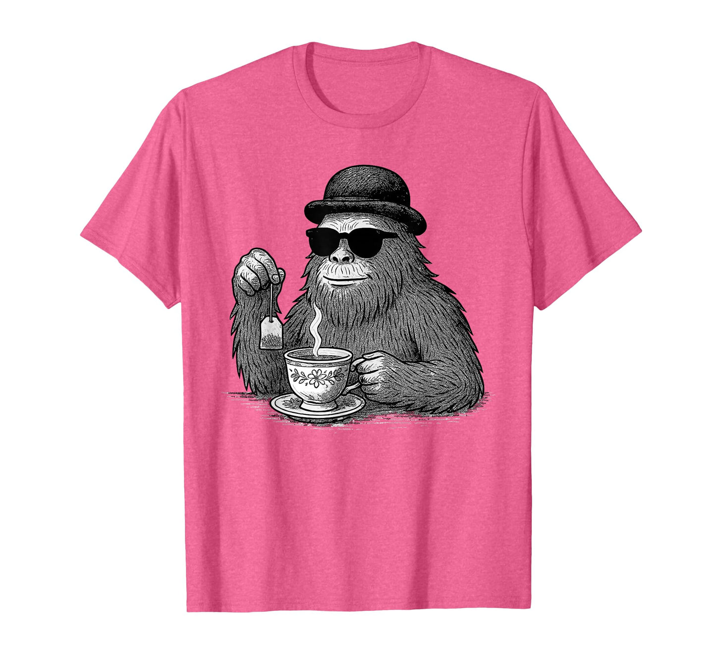 Tea | Cool Bigfoot with Sunglasses & Teacup, Funny Tea T-Shirt