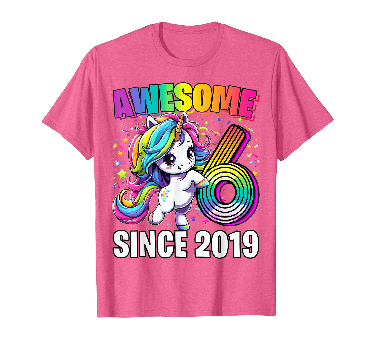 Unicorn 6th Birthday 6 Year Old Unicorn Party Girls Outfit T-Shirt